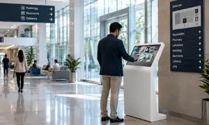 XIPHIAS navigation and wayfinding with interactive floor maps and turn-by-turn directions to help visitors find stalls quickly.