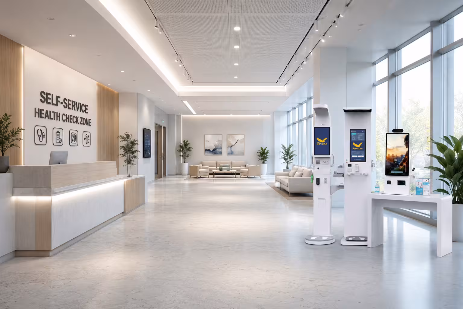 AI-powered healthcare kiosk for patient self-check-in and hospital automation